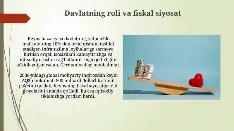 Keynisning makroiqtisodiy muvozanat modeli 3