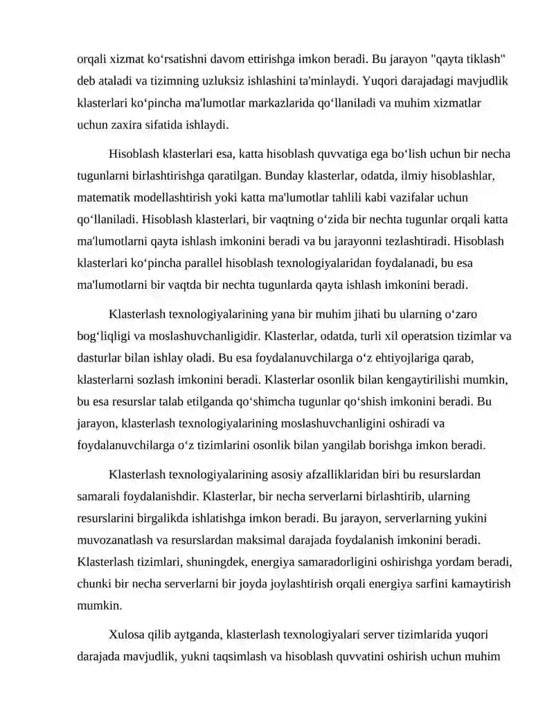 Klasterlash texnologiyalari 3