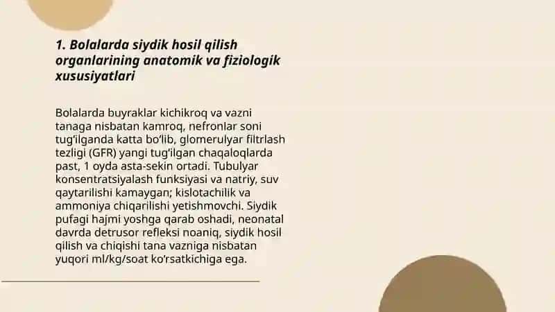 Bolalarda Siydik Hosil Qilish Va Ajratish A'zolari 3