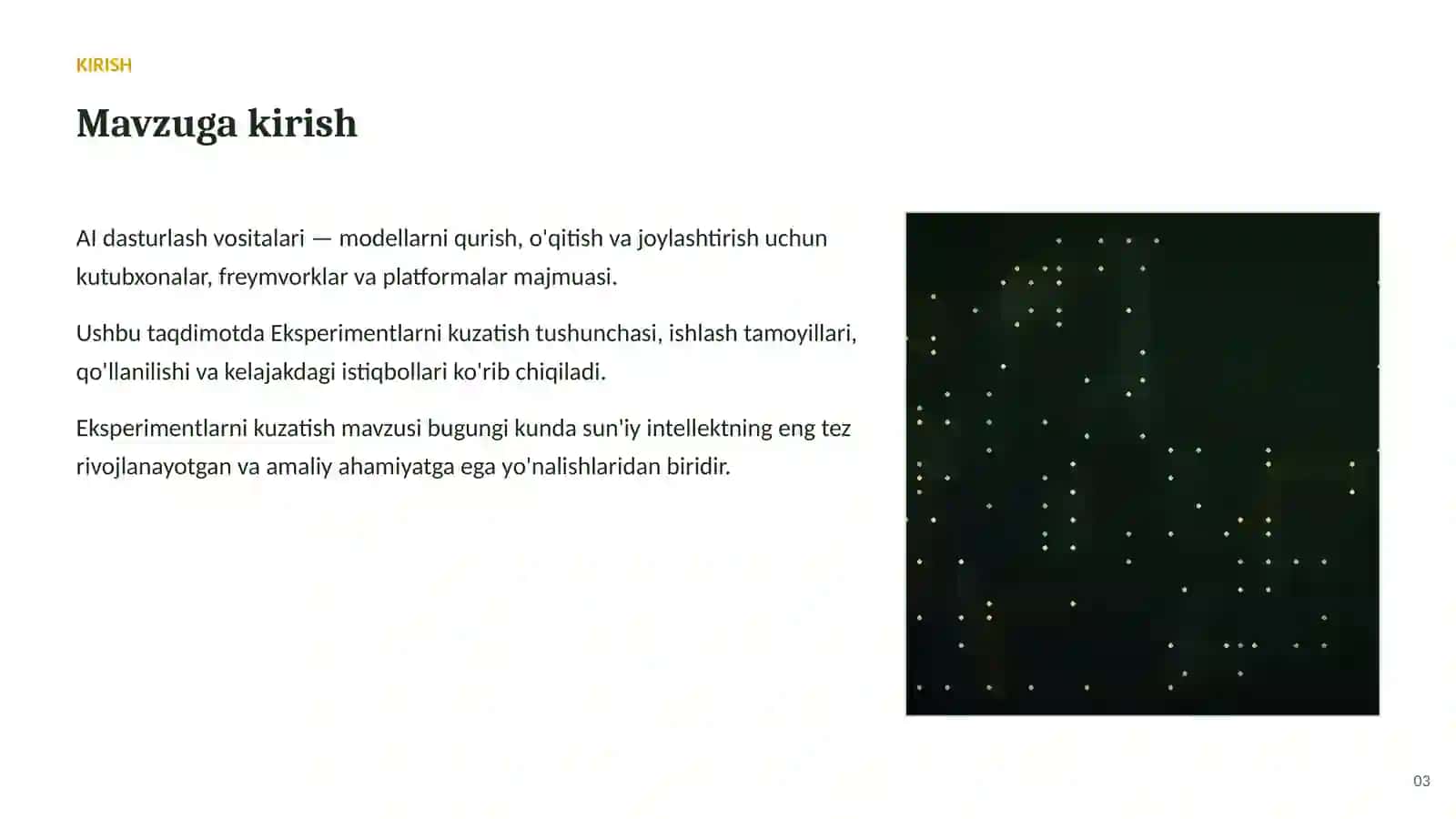 SUN'IY INTELLEKT • AI DASTURLASH VOSITALARI 3