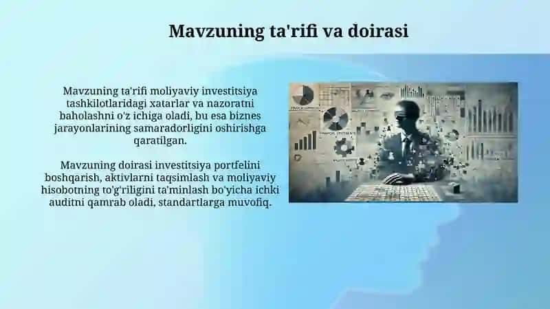 Moliyaviy Investitsiyalar xarakati b-n boʻgʻliq Muammo/ Auditini tash etish 3