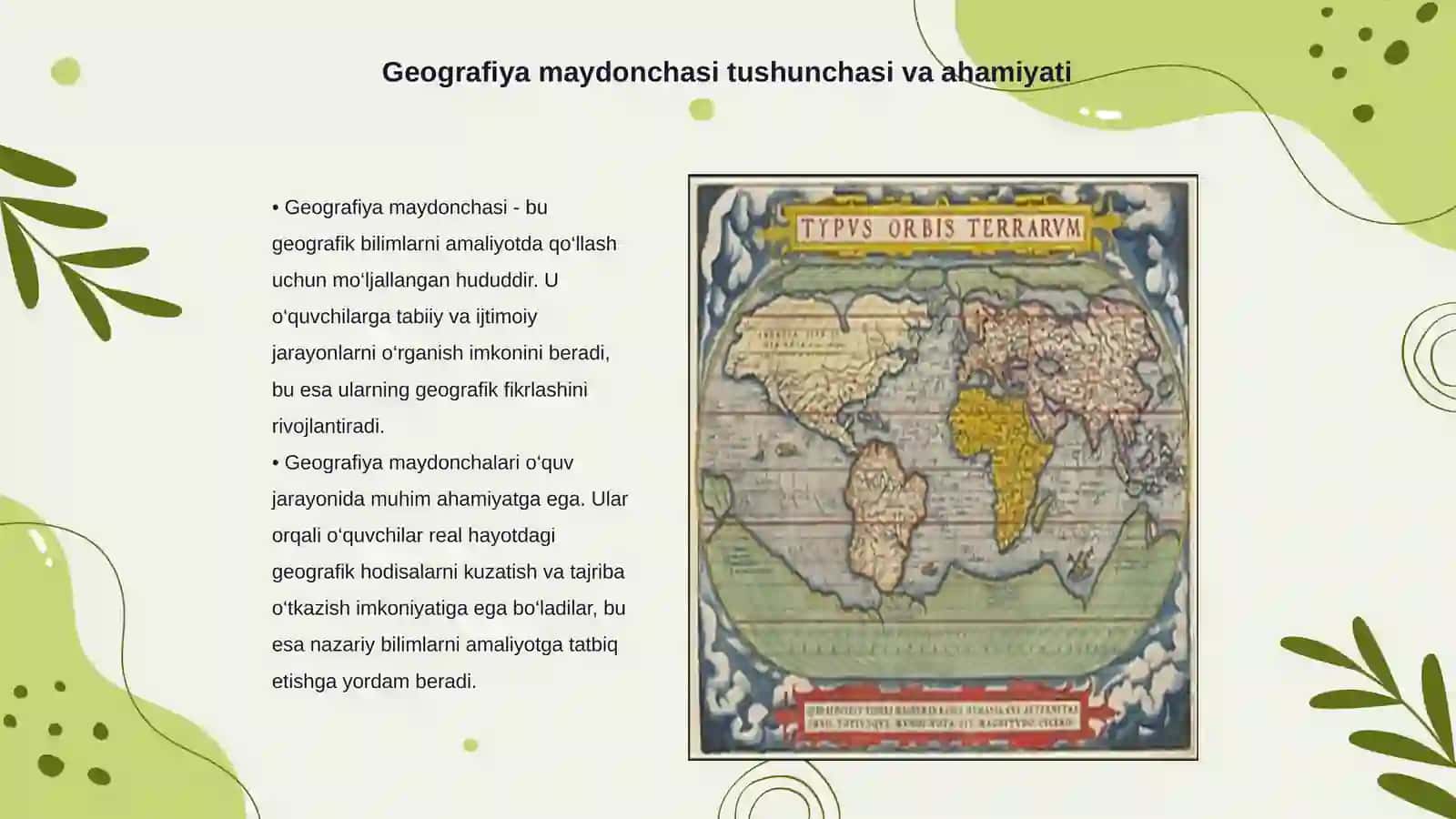 Geografiya maydonchasi, tirik tabiat burchagi, o‘quv tajriba uchastkasida darslarni o‘tkazish metodikasi 3
