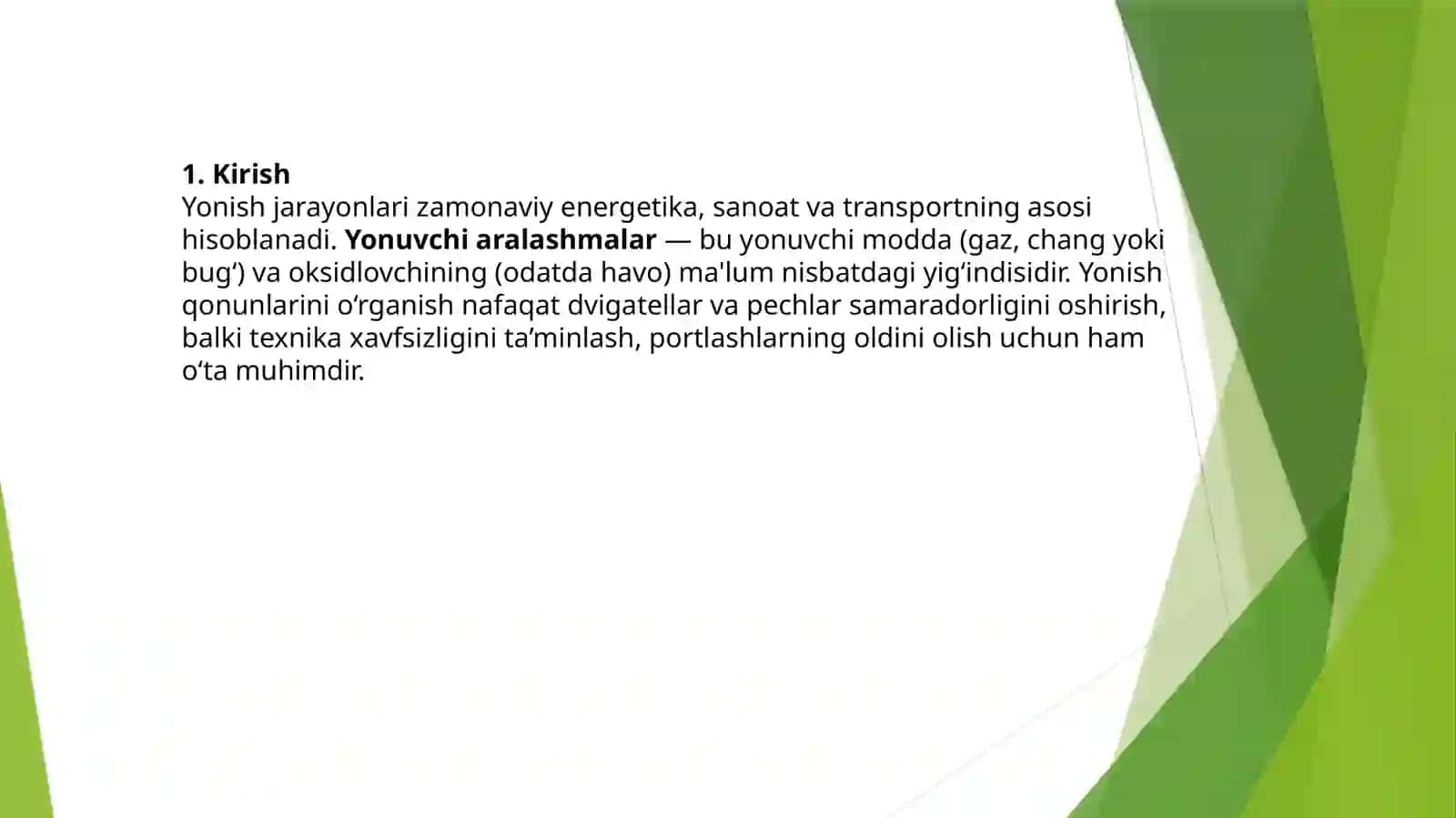 Yonuvchi aralashmalarning yonish qonunlari 3