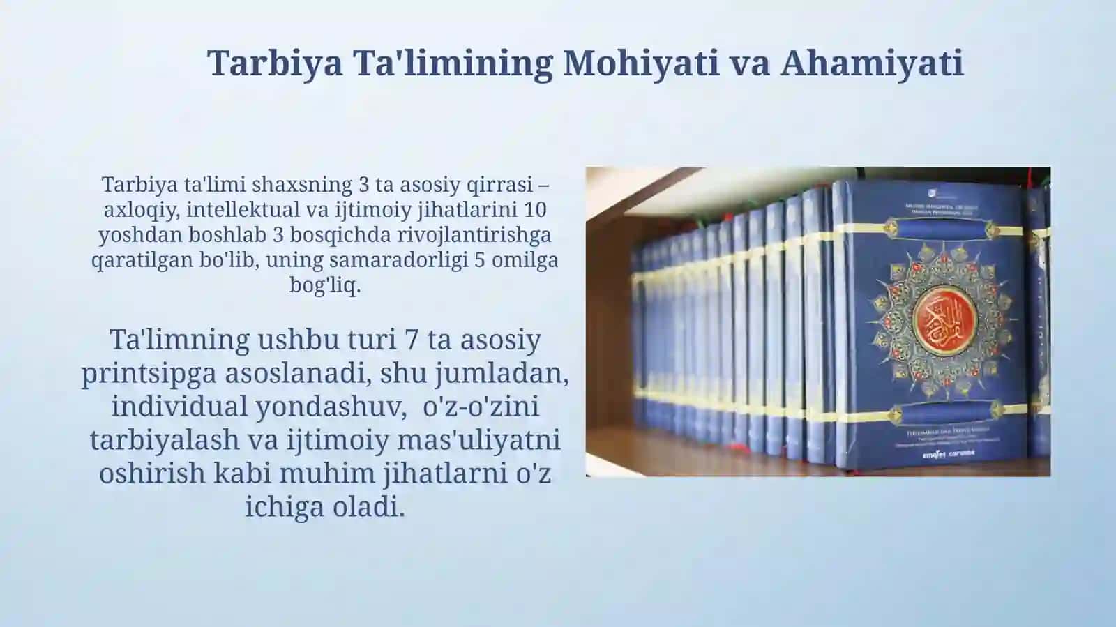 "Tarbiya "fanini oʻqitishning tashkiliy asoslari 3