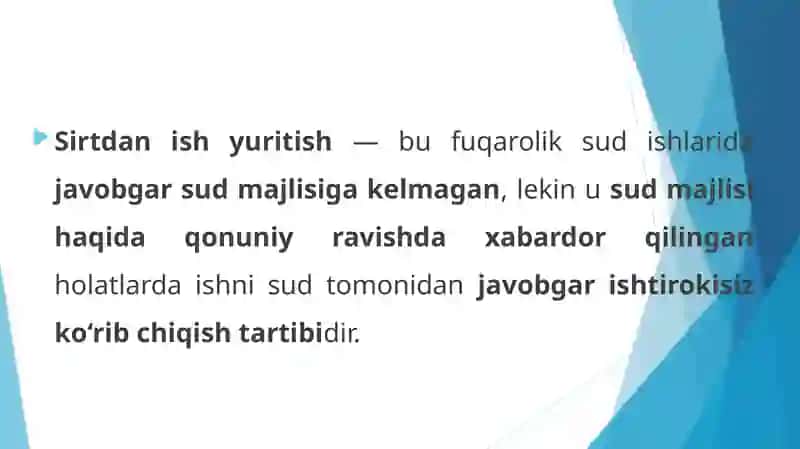 Sirtdan ish yuritish 3