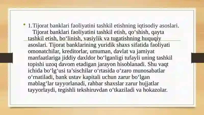 Tijorat banklari faoliyatini qayta tashkil etish shakllari. 3