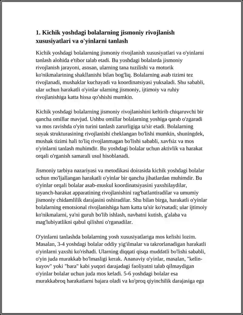 KICHIK YOSHDAGI BOLALARGA BERILADIGAN HARAKATLI O'YINLARNI O'RGATISH 3