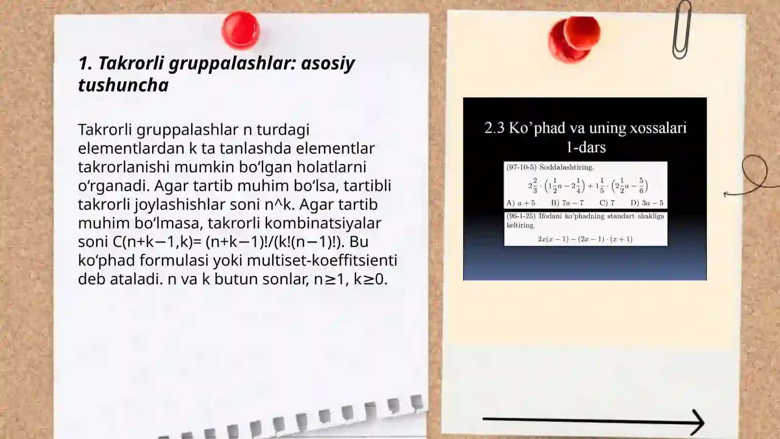Takrorli gruppalashlar 3