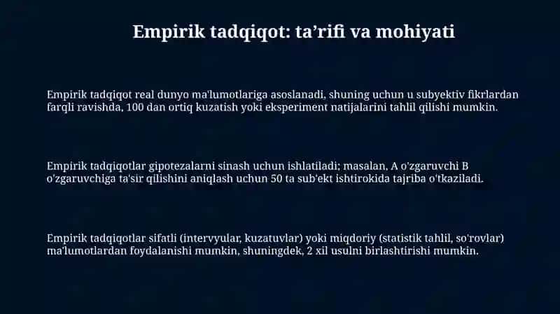 Empirik tadqiqotning umumiy tavsifi 3