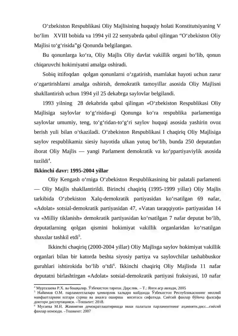 O‘zbekistonda demokratik, fuqarolik jamiyati asoslarining shakllanishi, amalga oshirilgan siyosiy islohotlar 3