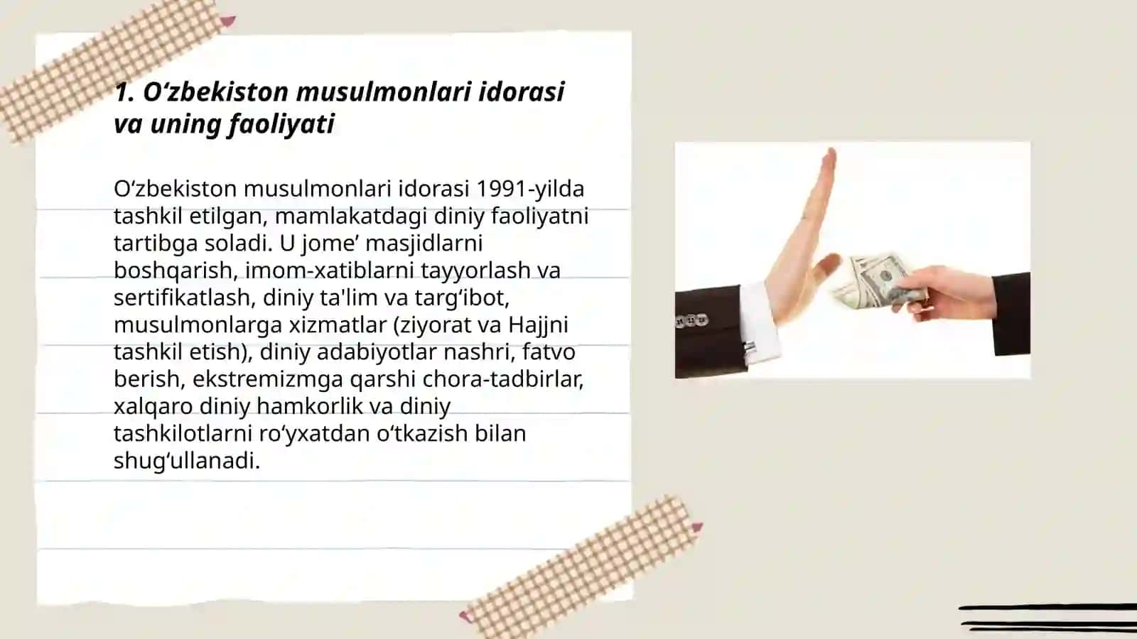Ŏzbekistonda faoliyat koʻrsatayotgan diniy karuksiyalar va tashkilotlari 3
