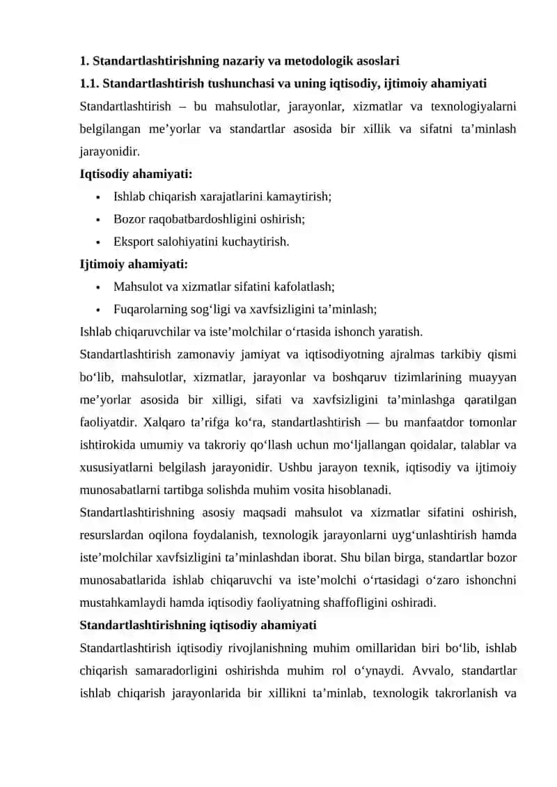 Standartlarni boshqarishdagi asosiy muammolarni o‘rganish va ularni keng tahlil qilish 3