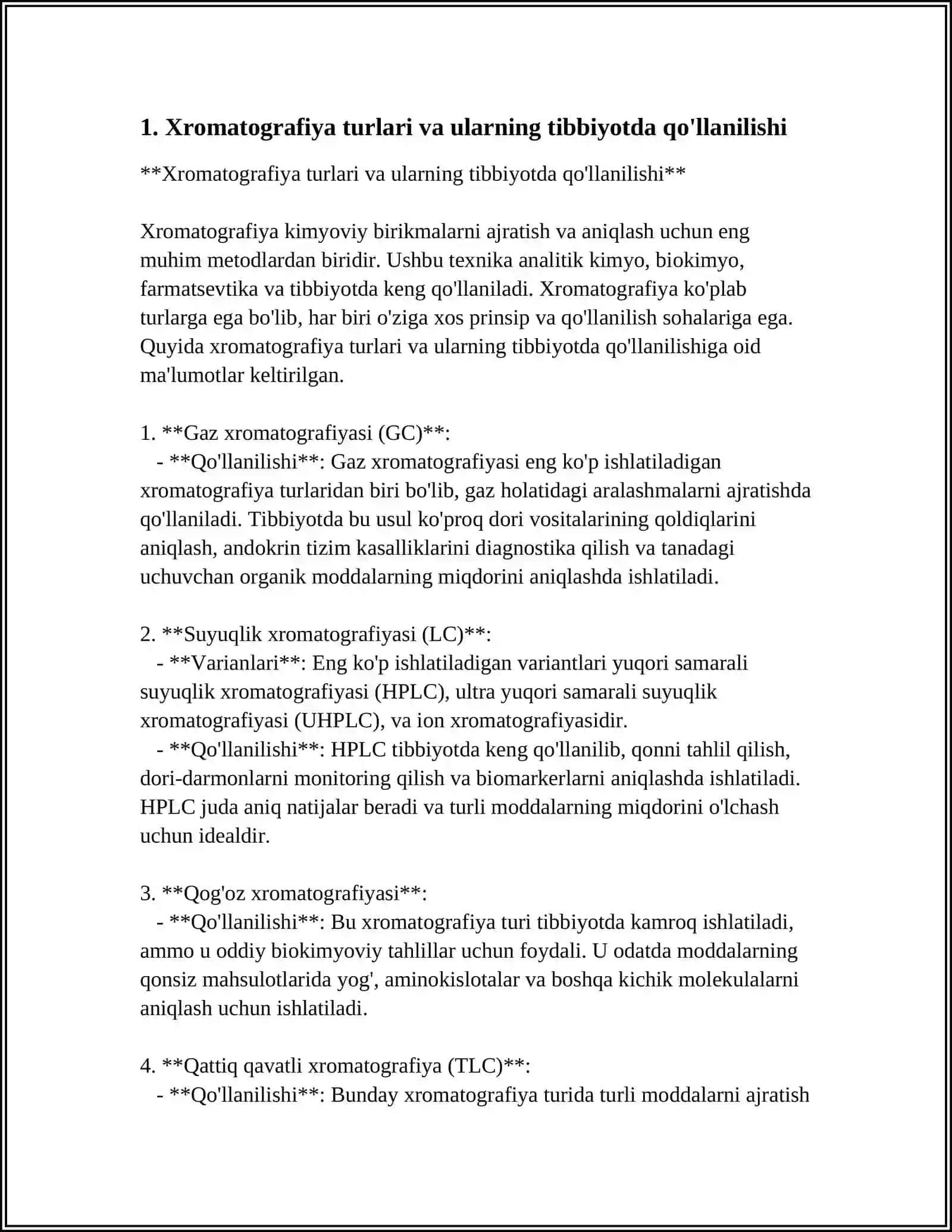 XROMATOGRAFIYANING TIBBIY IZLANISHLARDAGI IMKONIYATLARI 3
