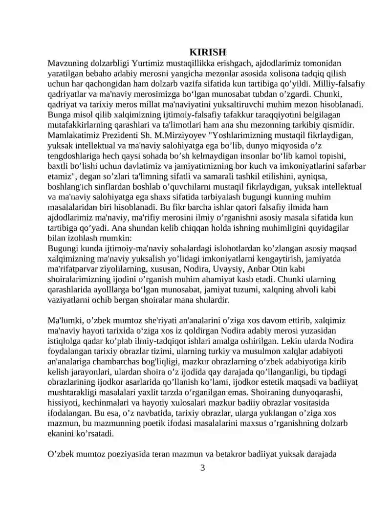"Nodira gʻazaliyotida lirik qahramon obrazi" 3