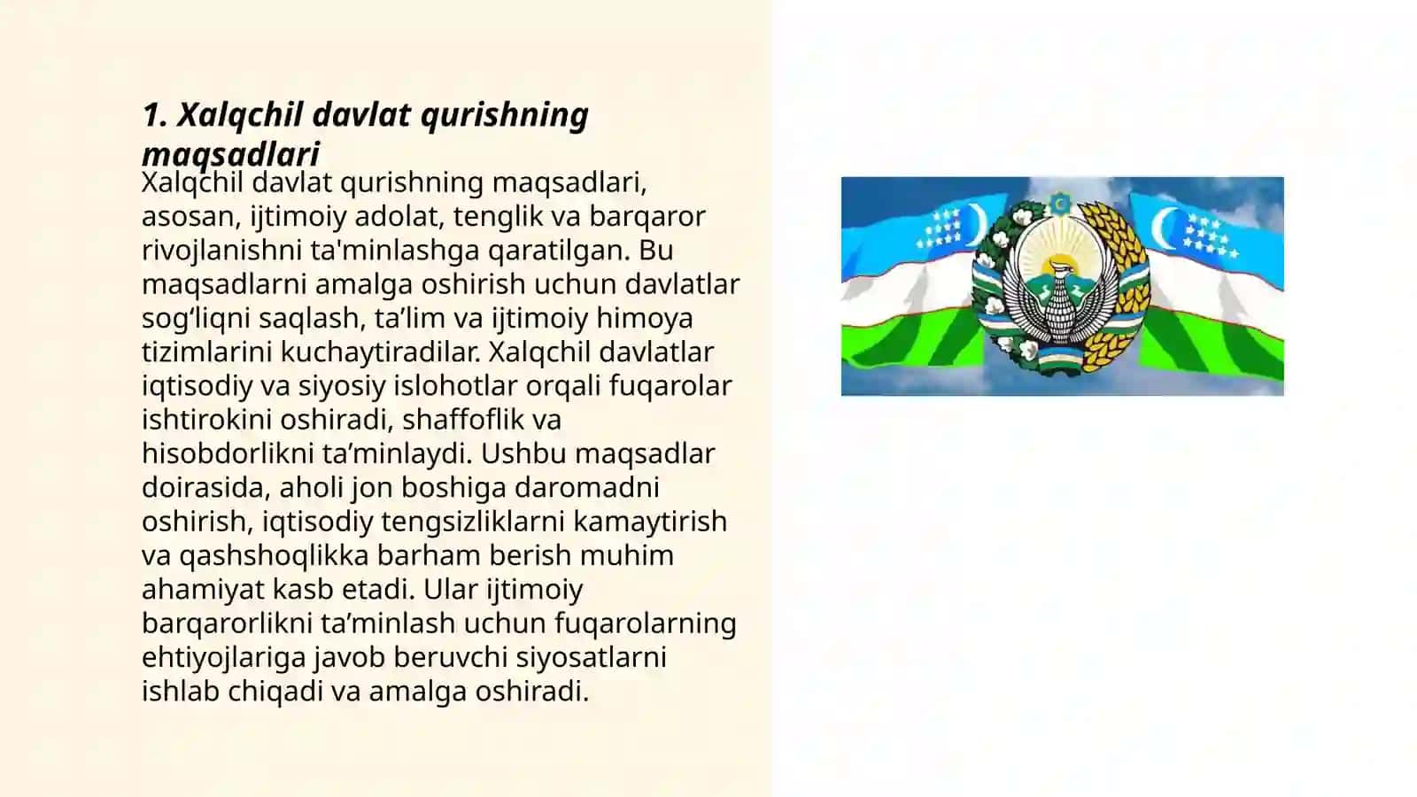Xalqchil davlat qurishning maqsadlari 3
