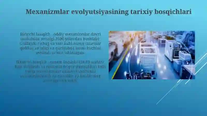 Texnologik mashinalar va jihozlarni rivojlanish bosqichlari 3