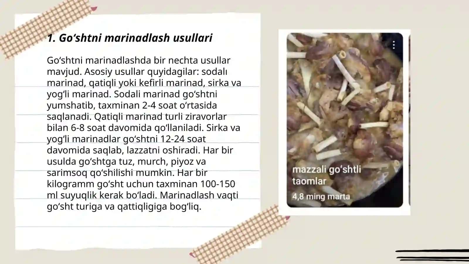 Goʻshtdan Taomlar Tayyorlash Texnologiyasi 3