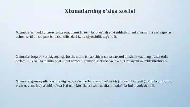 Zamonaviy xizmatlar bozori 3