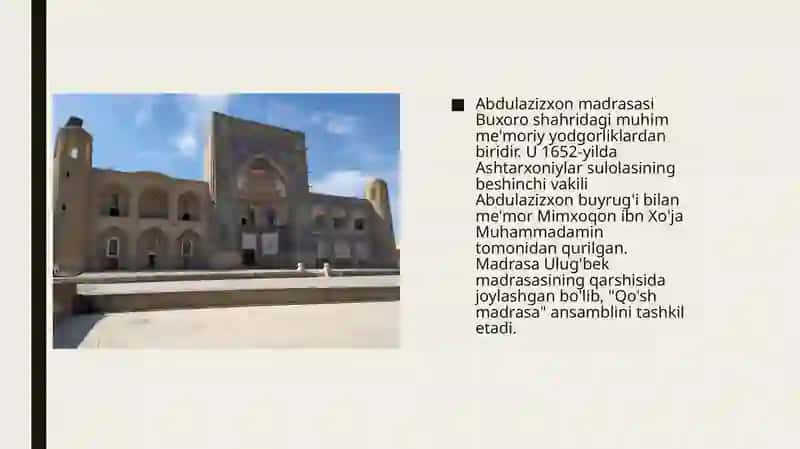 Abdulazizxon madrasasi 3