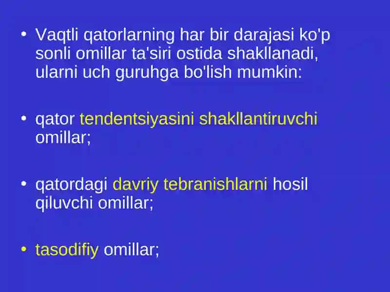 13-Mavzu. Vaqtli qatorlarda ekonometrik modellashtirish 3