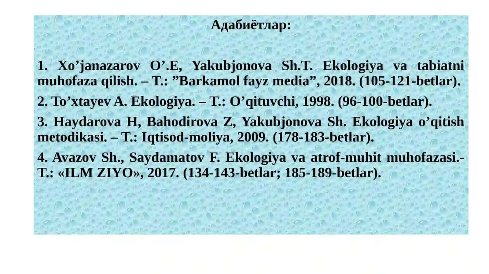 Тупроқ ресурслари ва унинг муҳофазаси 3