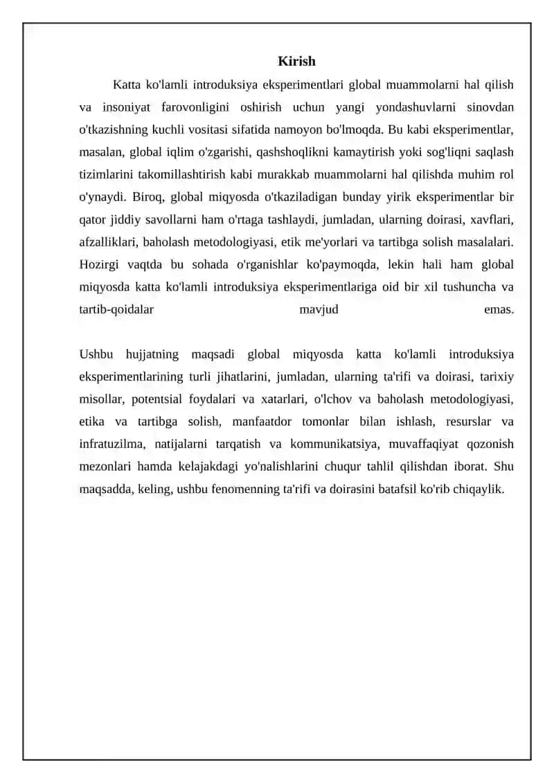 Mavzu: Dunyo miqiyosidagi yirik introduksiya tajribalar 3