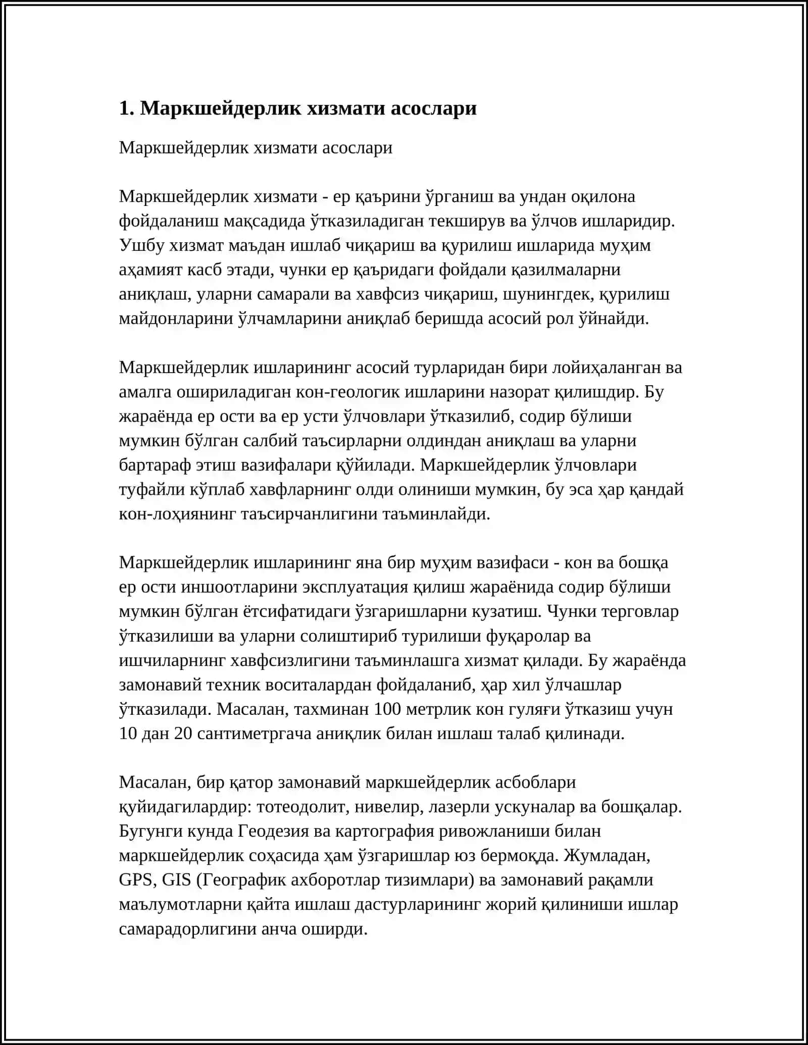 Маркшейдерлик хизмати асослари 3