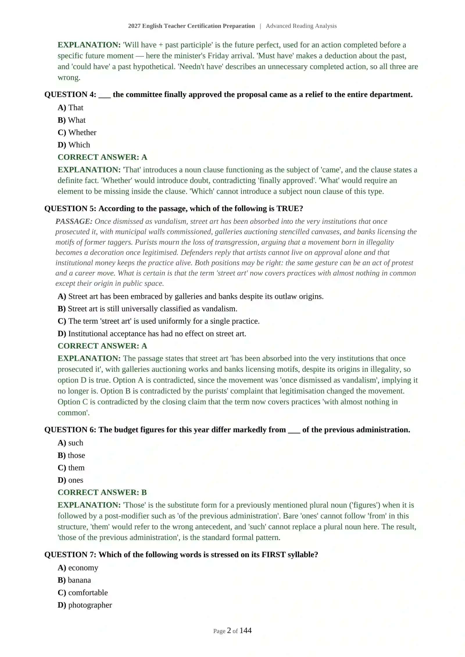 English Teacher Certification Preparation | Advanced Reading Analysis 3