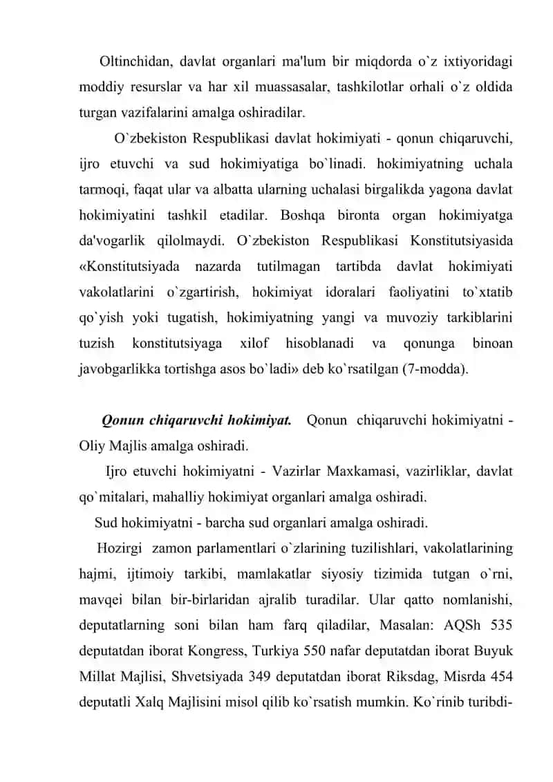 O`zbekiston Respublikasi davlat hokimiyatining tashkil etilishi 3