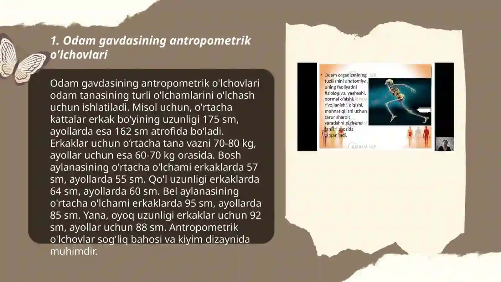 Odam gavdasining oʼlcham va shaklini belgilovchi oʼlcham belgilarining umumiy haraktiristikasi 3