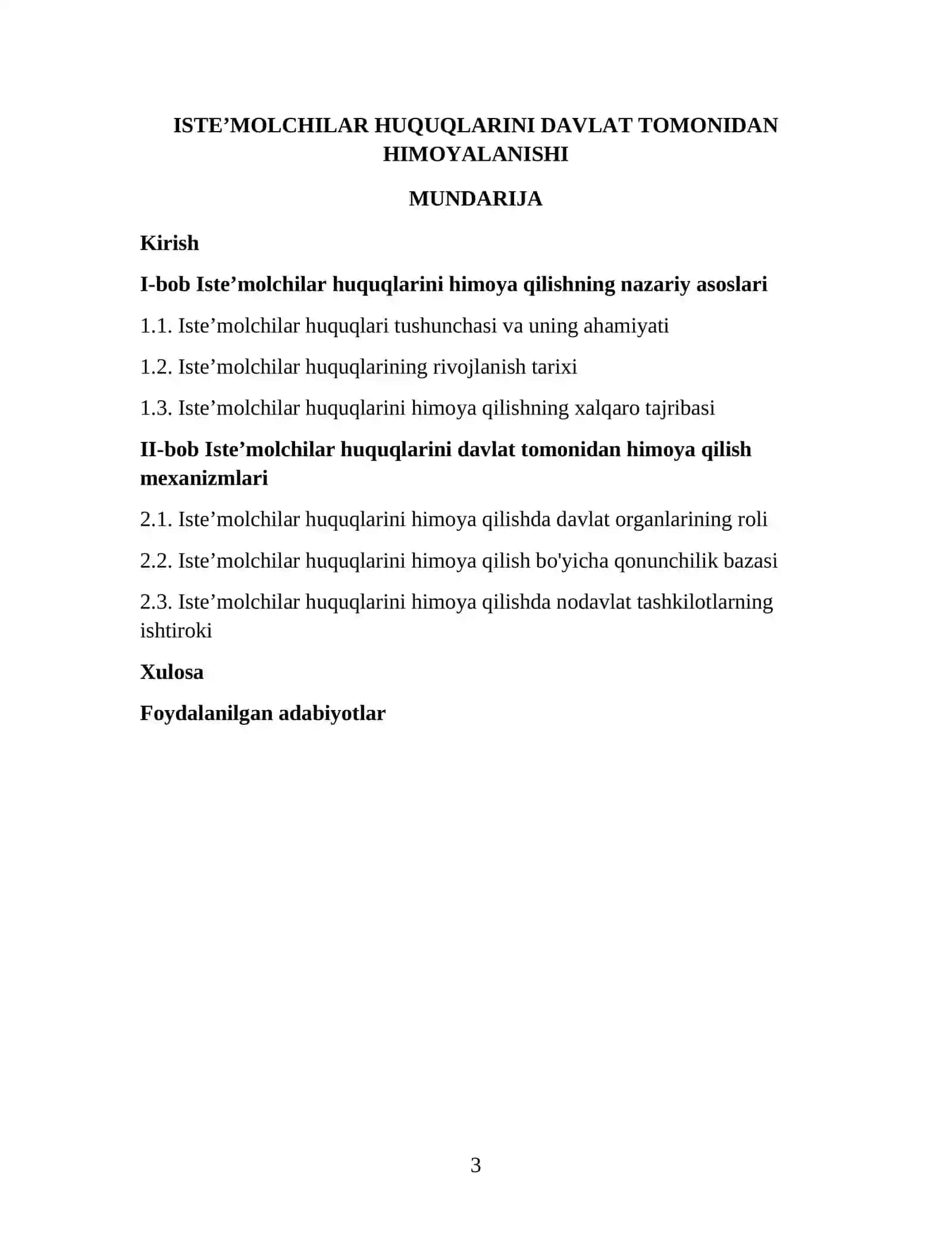 Isteʼmolchilar huquqlarini davlat tomonidan himoyalanishi 3