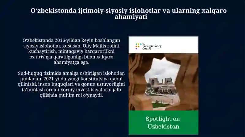 O‘zbekistonda ijtimoiy-siyosiy islohotlar va ularning xalqaro ahamiyati 3