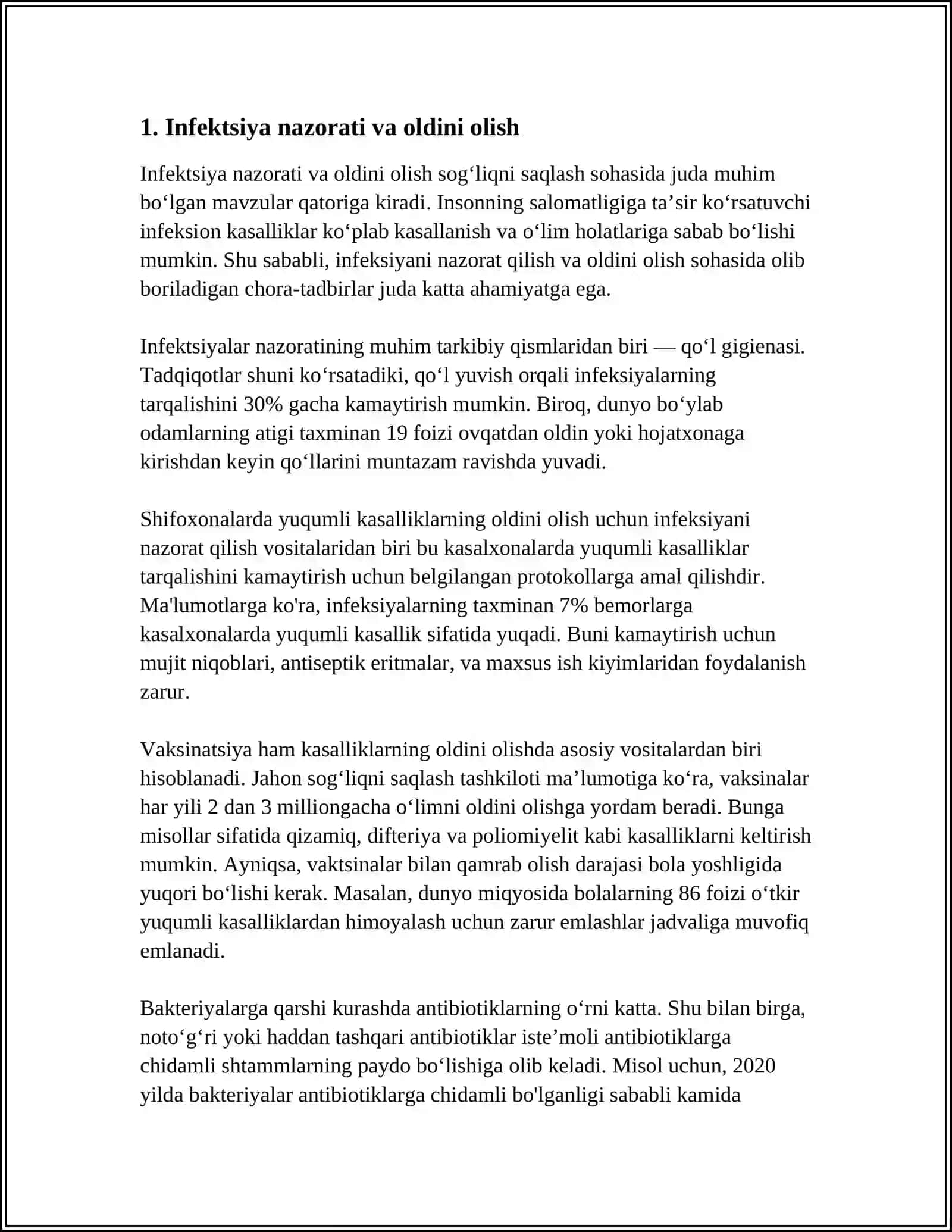 TIBBIY XODIMLAR XAVFSIZLIGI REJA 3