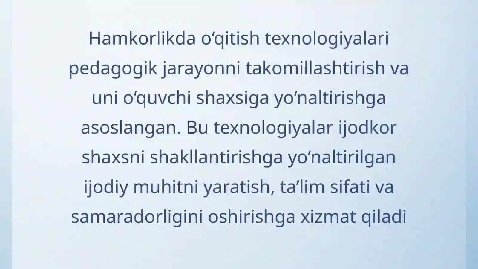 Hamkorlikda o'qitish texnologiyasi 3
