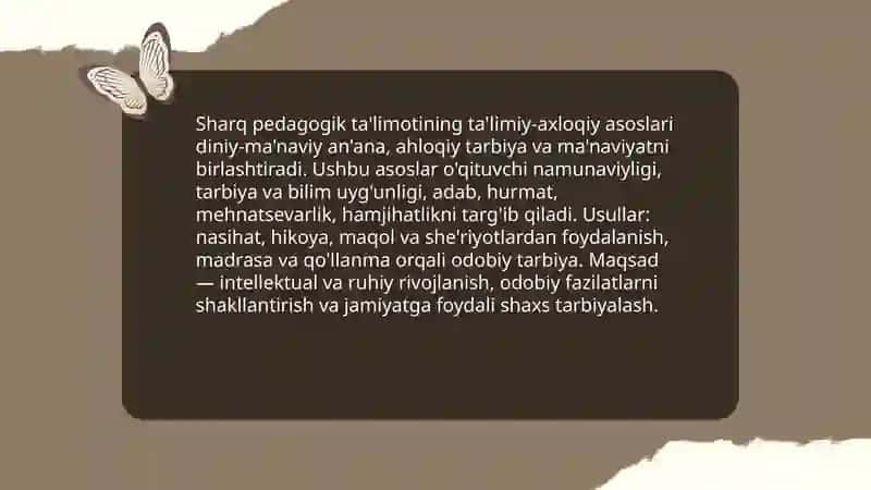 Sharq pedagogik ta'limida ta'limiy-axloqiy qarashlar 3