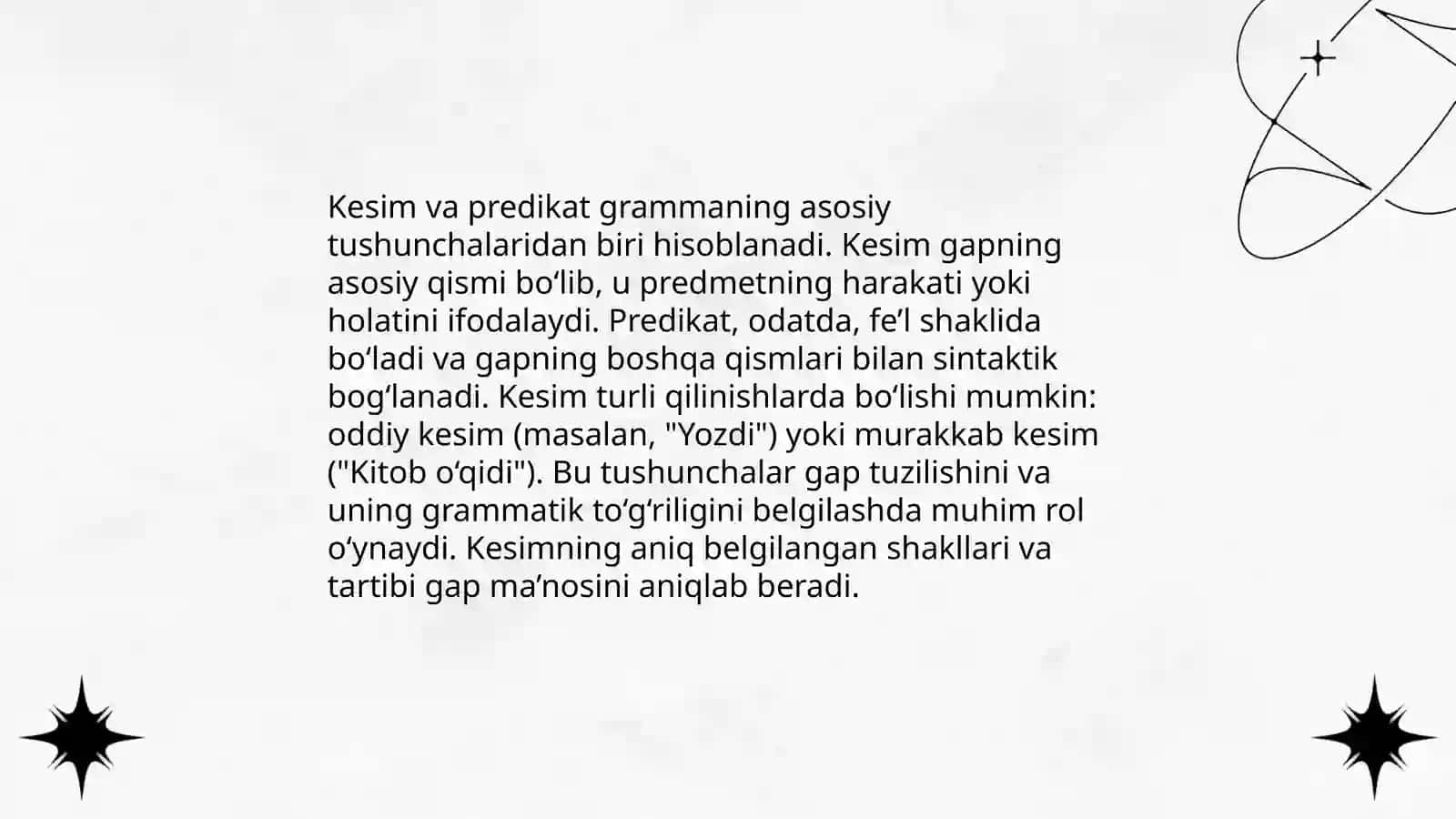 Kesimlik va predikatsiya 3