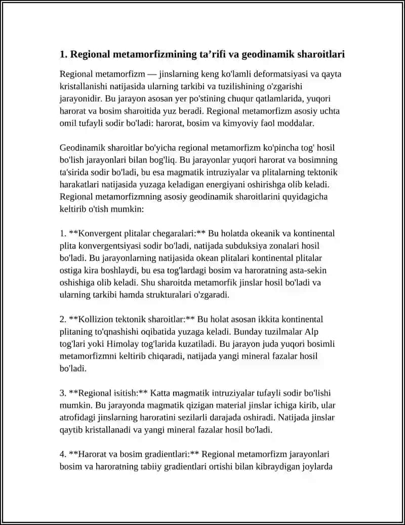 REGIONAL METAMORFIZIM FARTSIYALARI VA JINSLARI 3