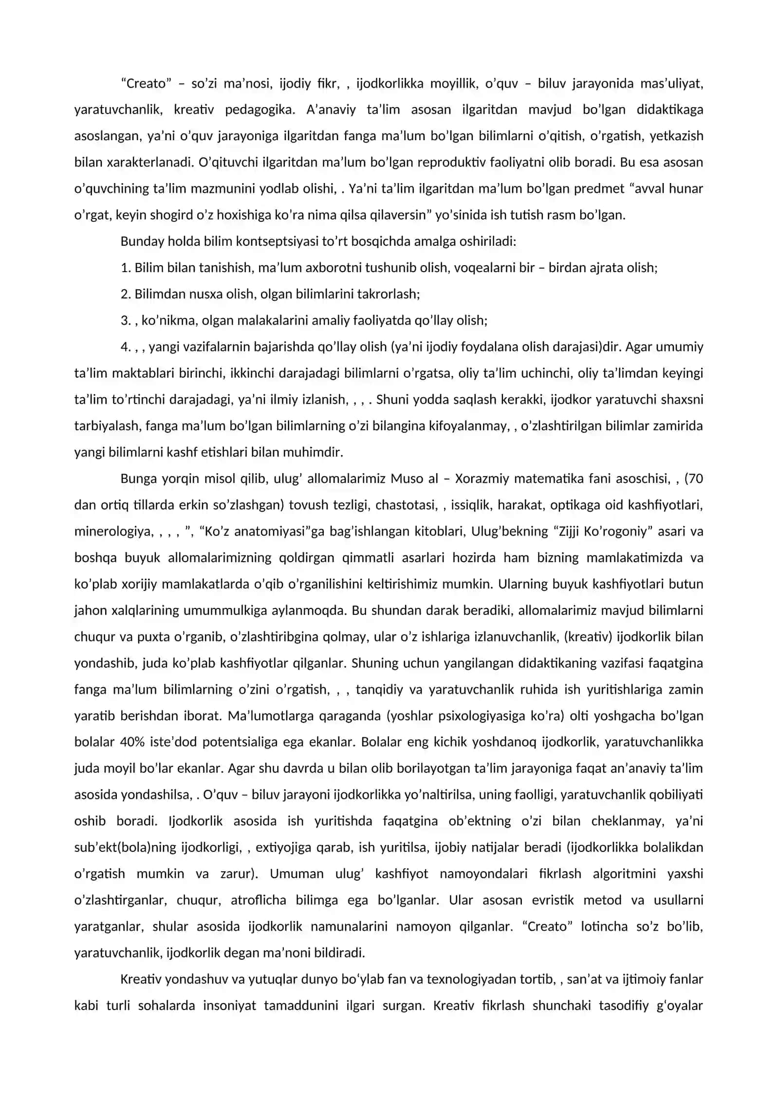 Kreativ fikrlash kursi 3