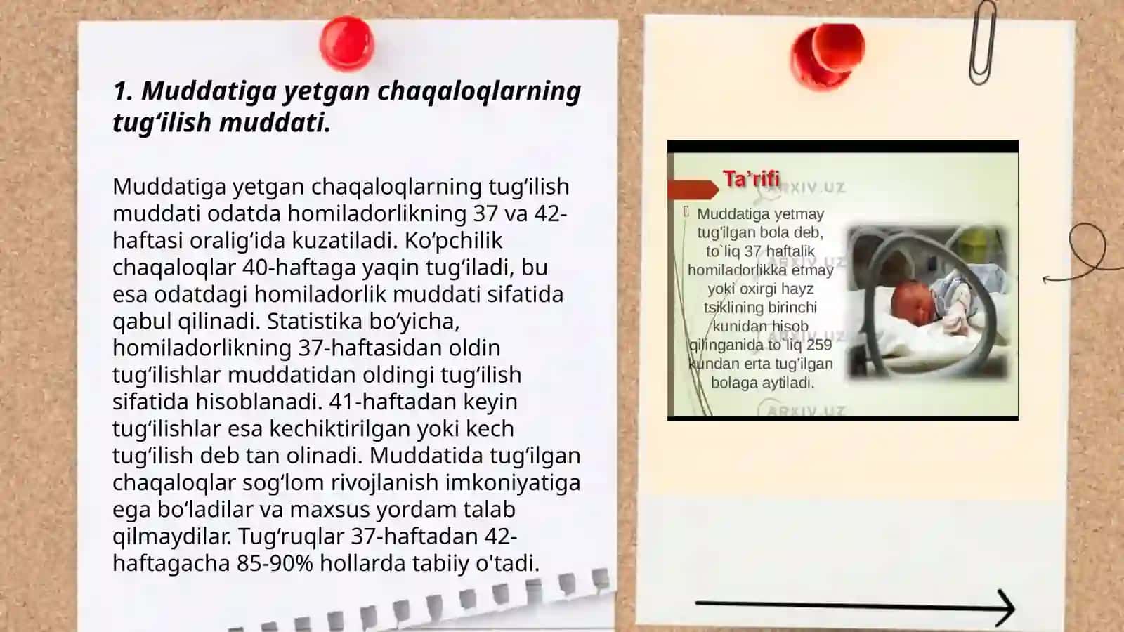 Muddatiga yetgan chaqaloqlar va muddatiga yetgan chaqaloqlar 3
