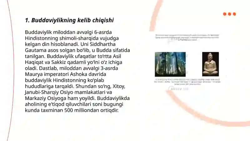 Buddaviylik ning paydo boʻlishi, aqidalari, asosiy yoʻnalishlari, ta'limotlari 3
