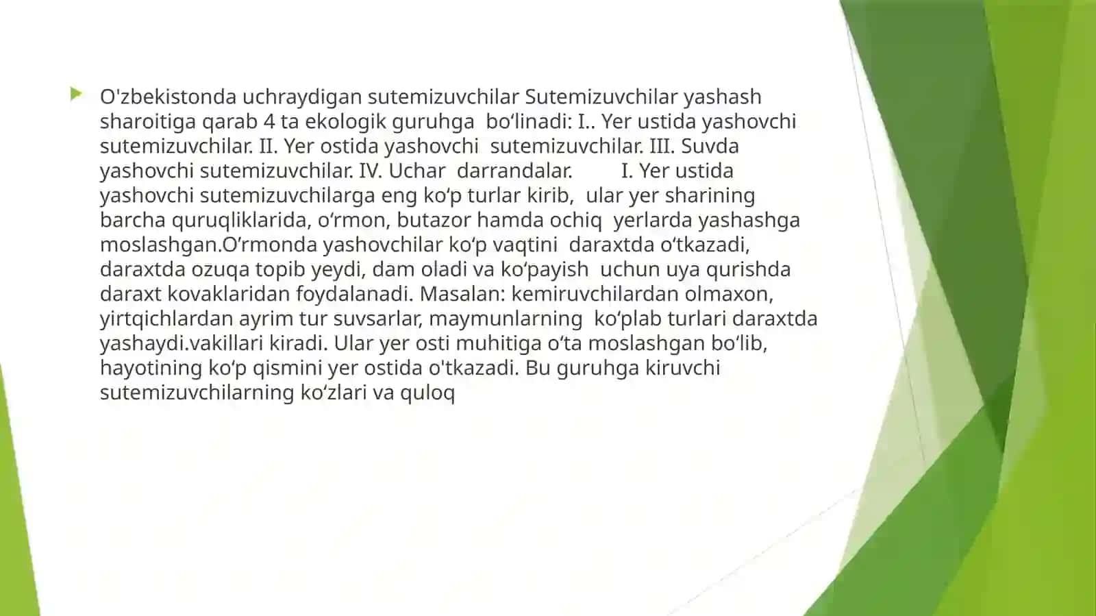 O’zbekistonda uchraydigan sutemizuvchilar,ovlanadigan vakillari,kasallik tarqatuvchi va noyob turlari 3