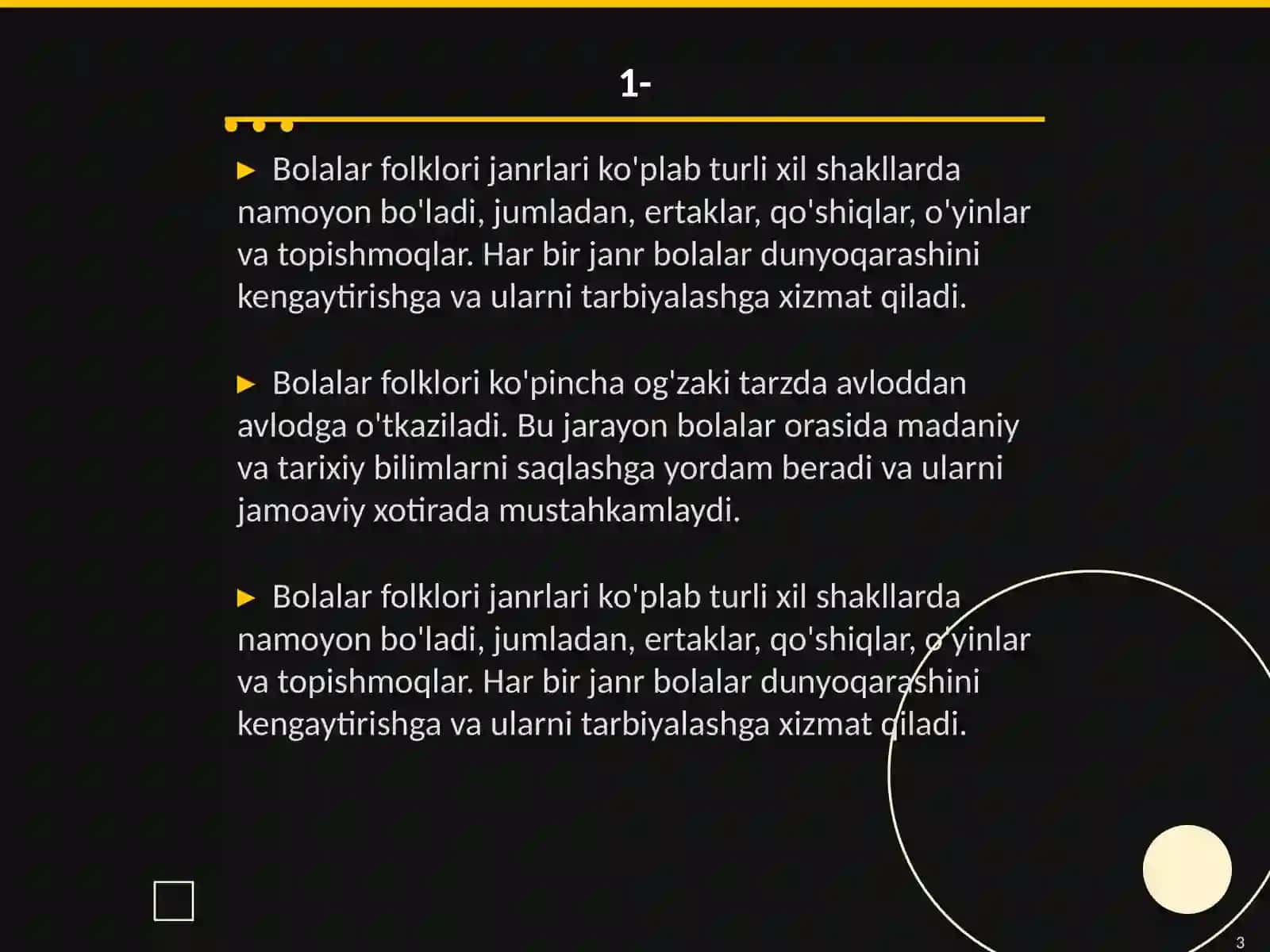 Bolalar folklori janrlari va ularning oʼziga xos xususiyatlari 3