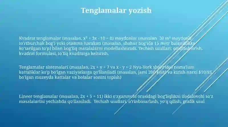 Yechish usullari 3