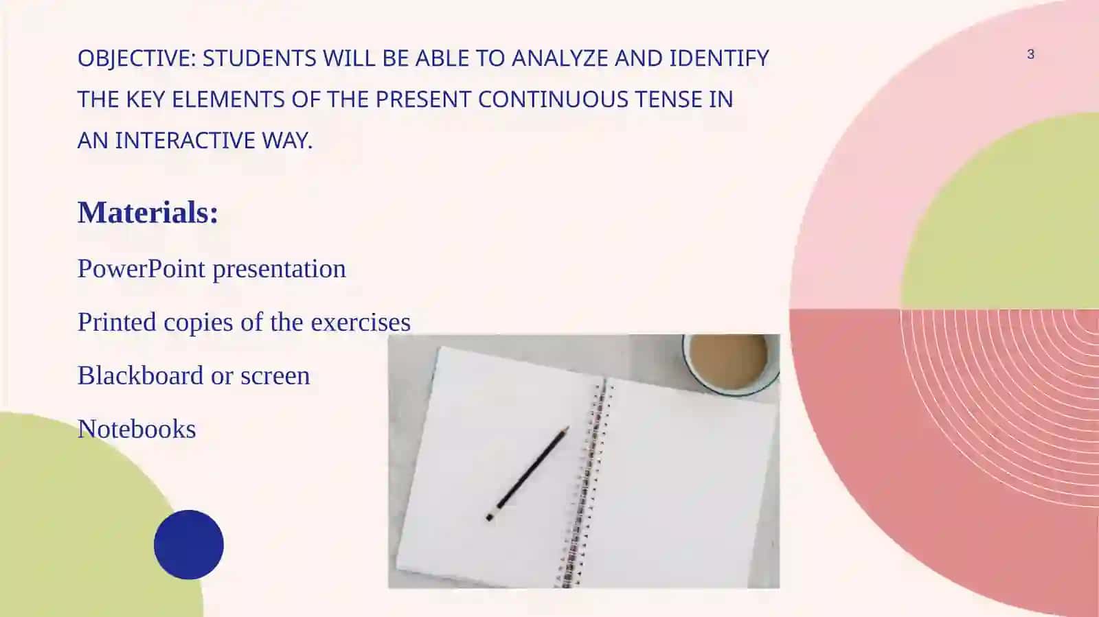 Lesson planon the theme: “present continuous” 3