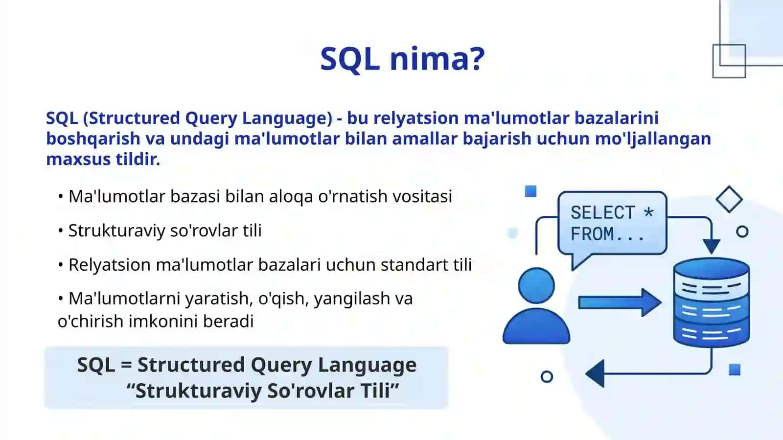 SQL - So'rovlar tili 3