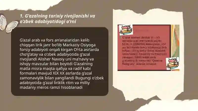 G’azal va tuyuq janriga oid sherlar tahlili 3