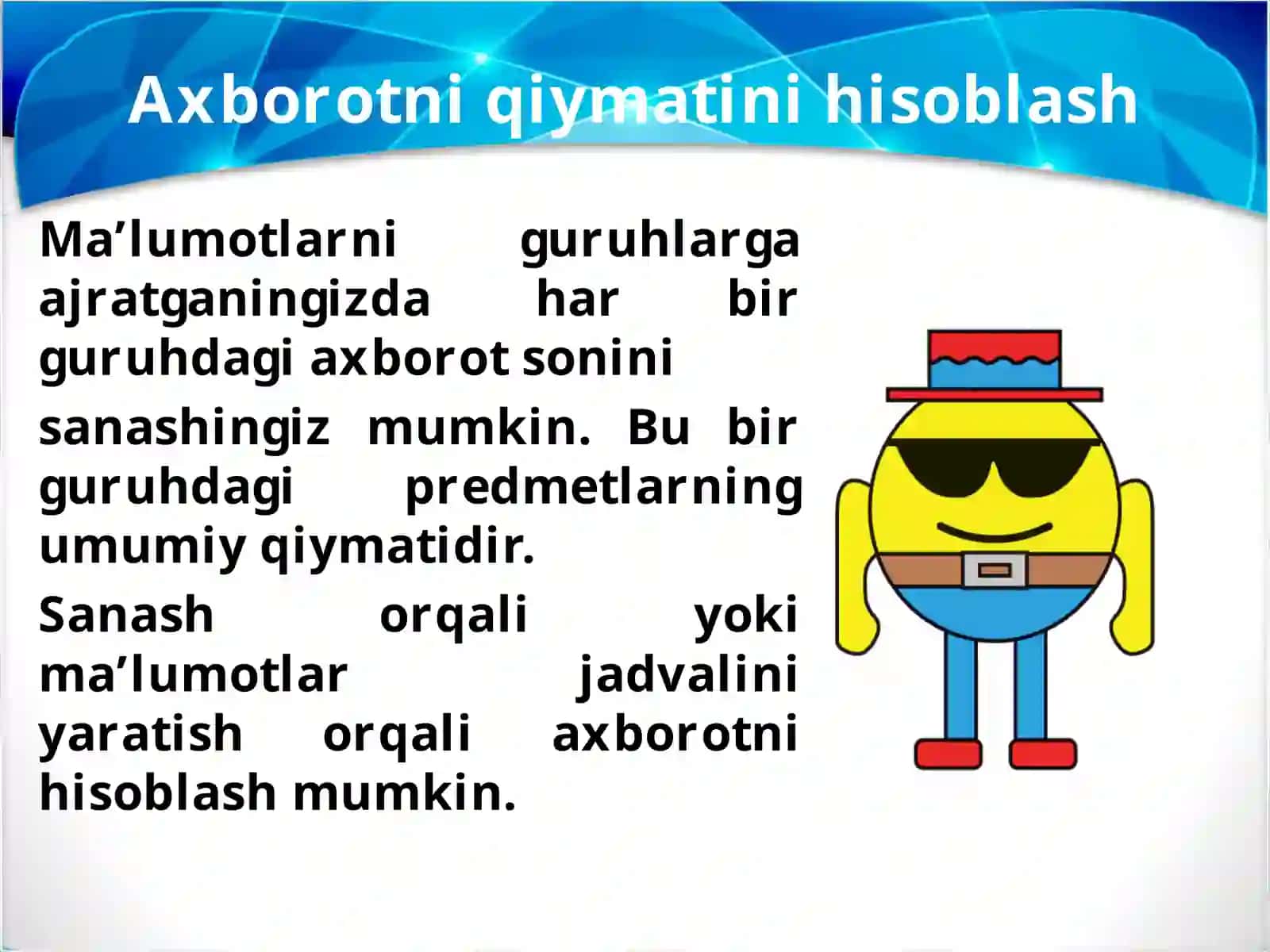 Axborotni qiymatini hisoblash 3