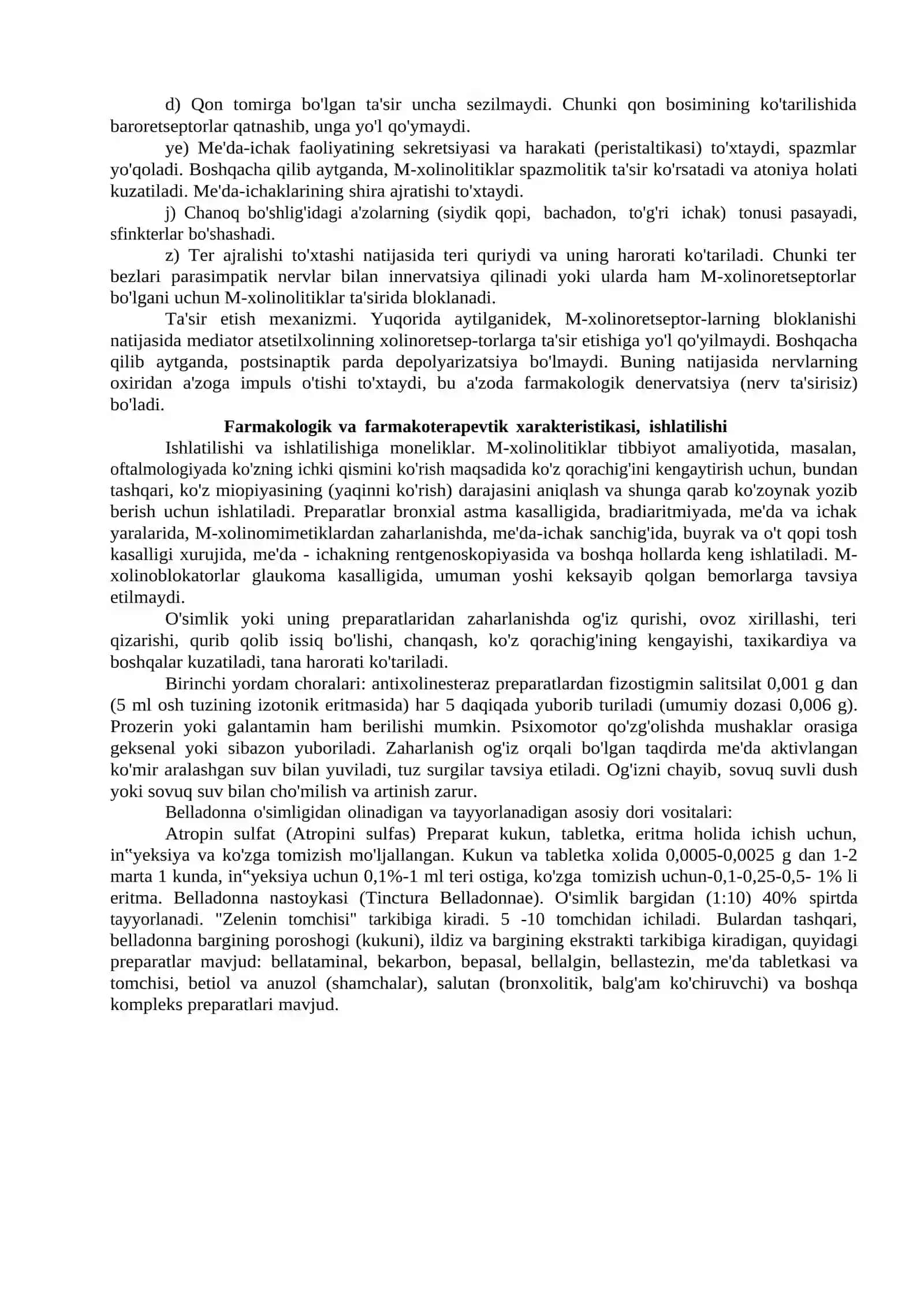 Belladona, bangidevona, mingdevona o'simlik preparatlari 3