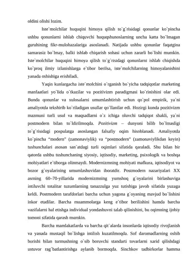 Iste'molchi xulq-atvori 3
