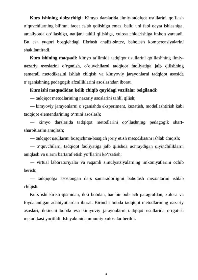 Tadqiqot usullarini qo‘llash orqali kimyoviy jarayonlarni o‘rganish metodikasi 3